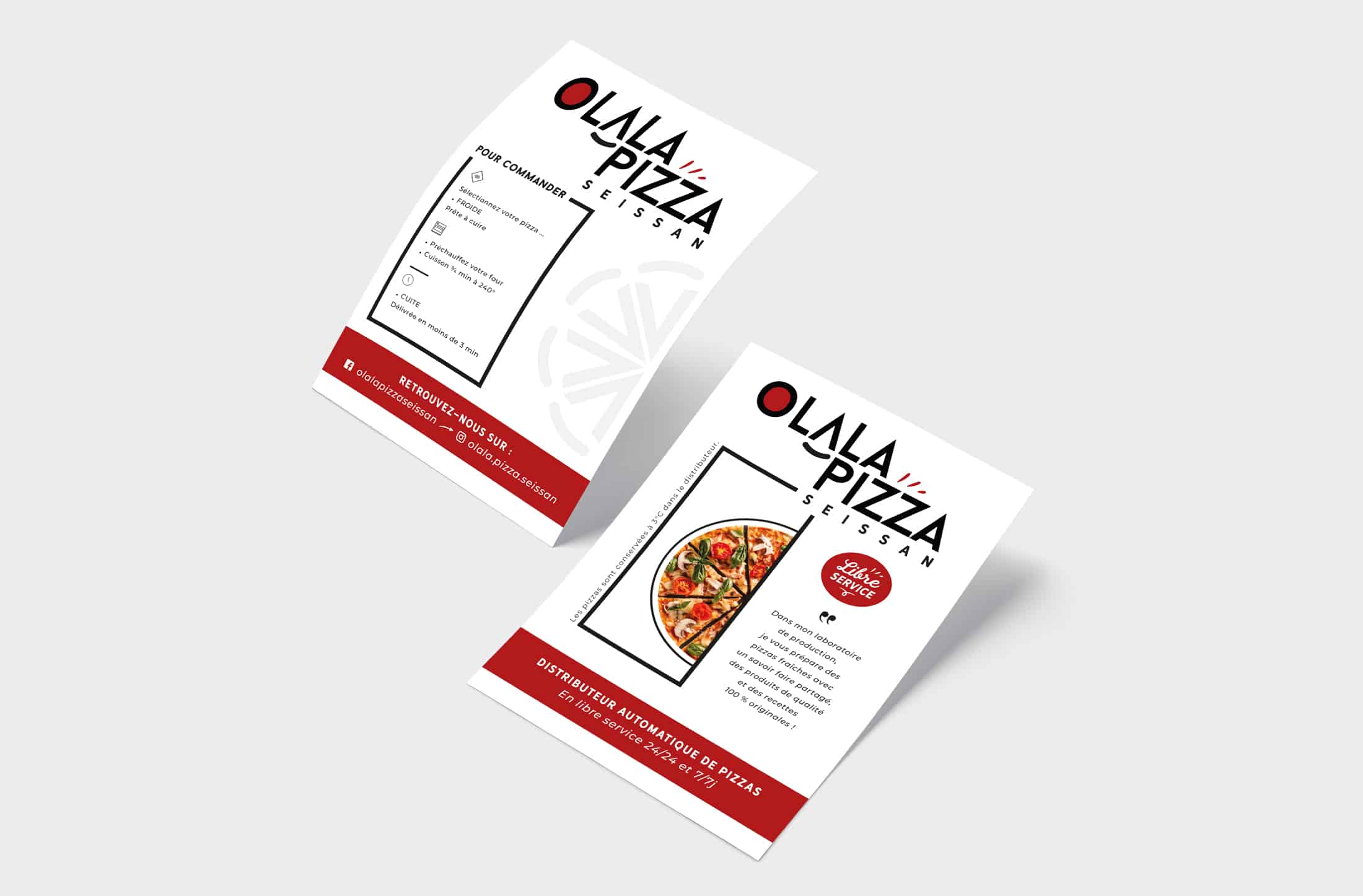 création logo identité visuelle flyer olalla pizza Seissan Gers
