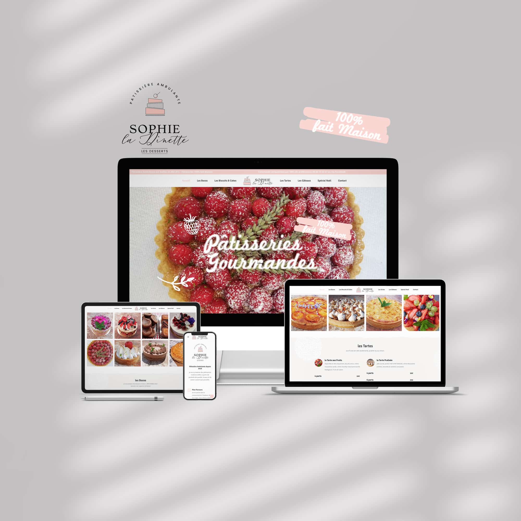 Création site web sophie la dinette pâtisserie restaurant france albi Tarn