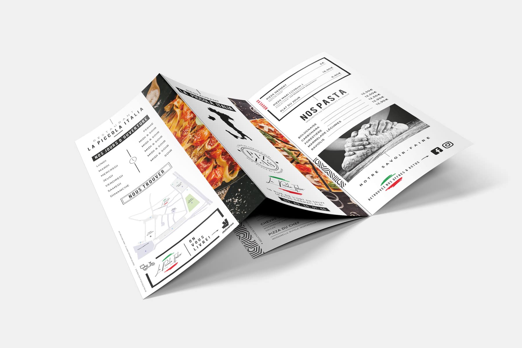 création dépliant flyer prospectus plaquette restaurant italien albi toulouse tarn